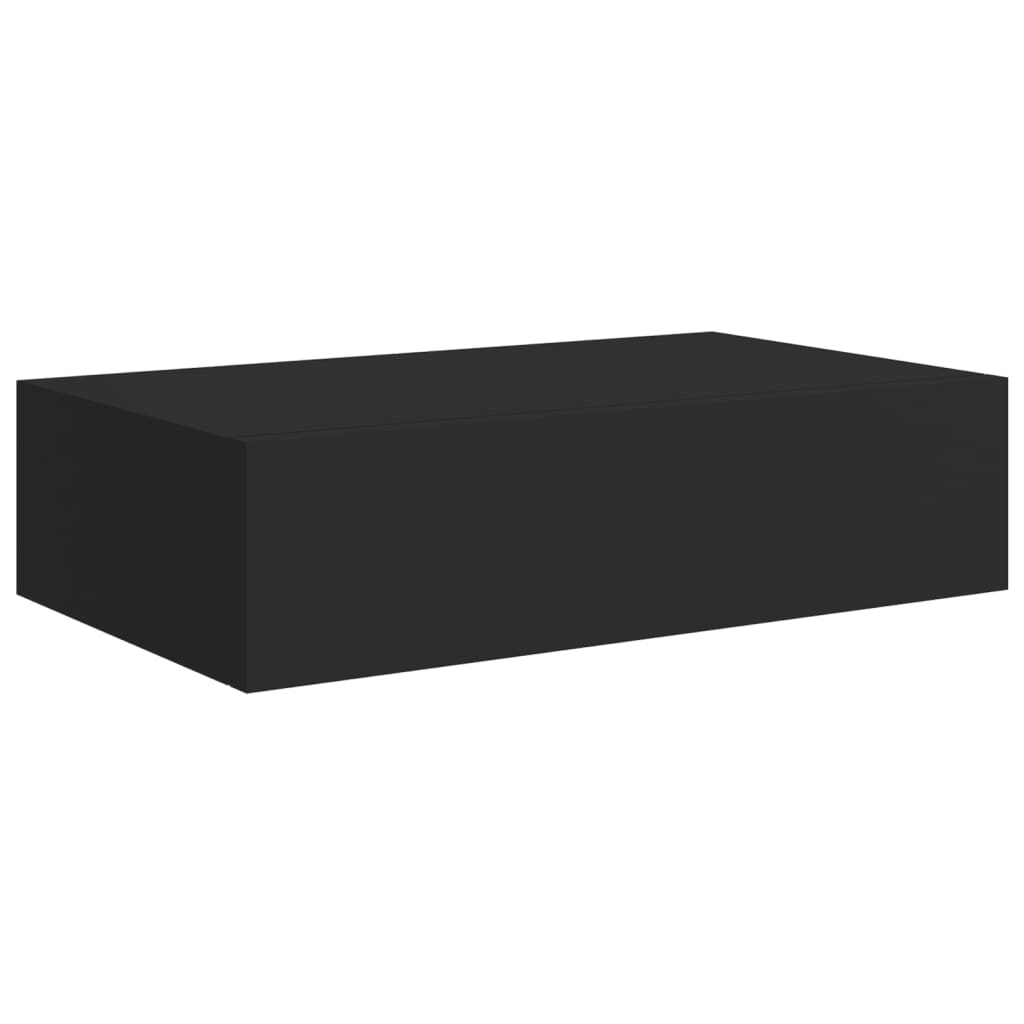  Väggmonterad låda svart 40x23,5x10 cm MDF