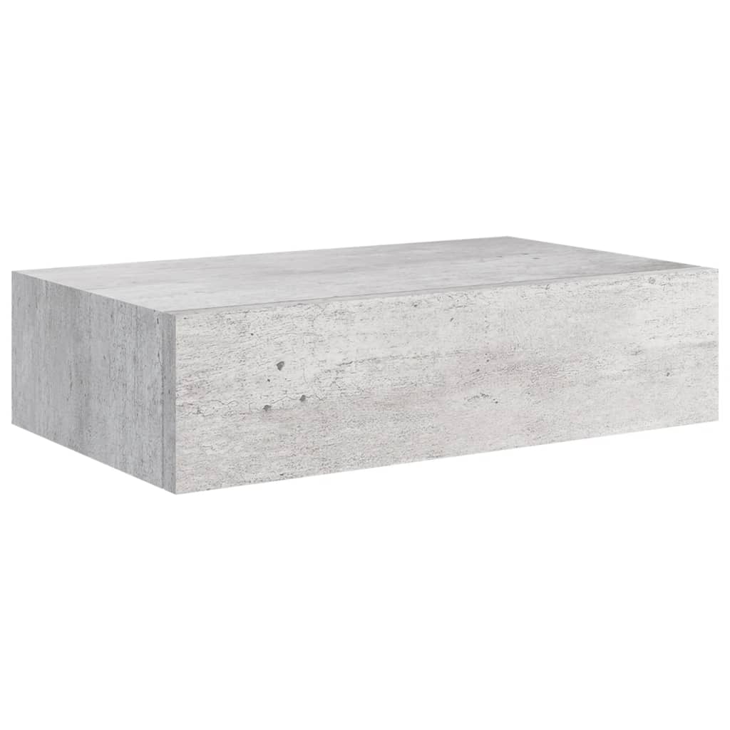  Väggmonterad låda betonggrå 40x23,5x10 cm MDF