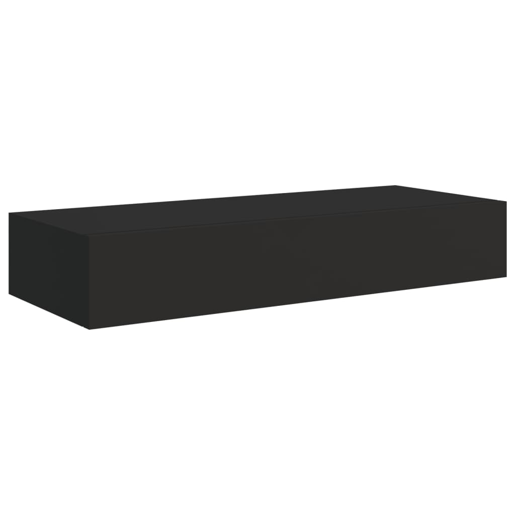  Väggmonterad låda svart 60x23,5x10 cm MDF
