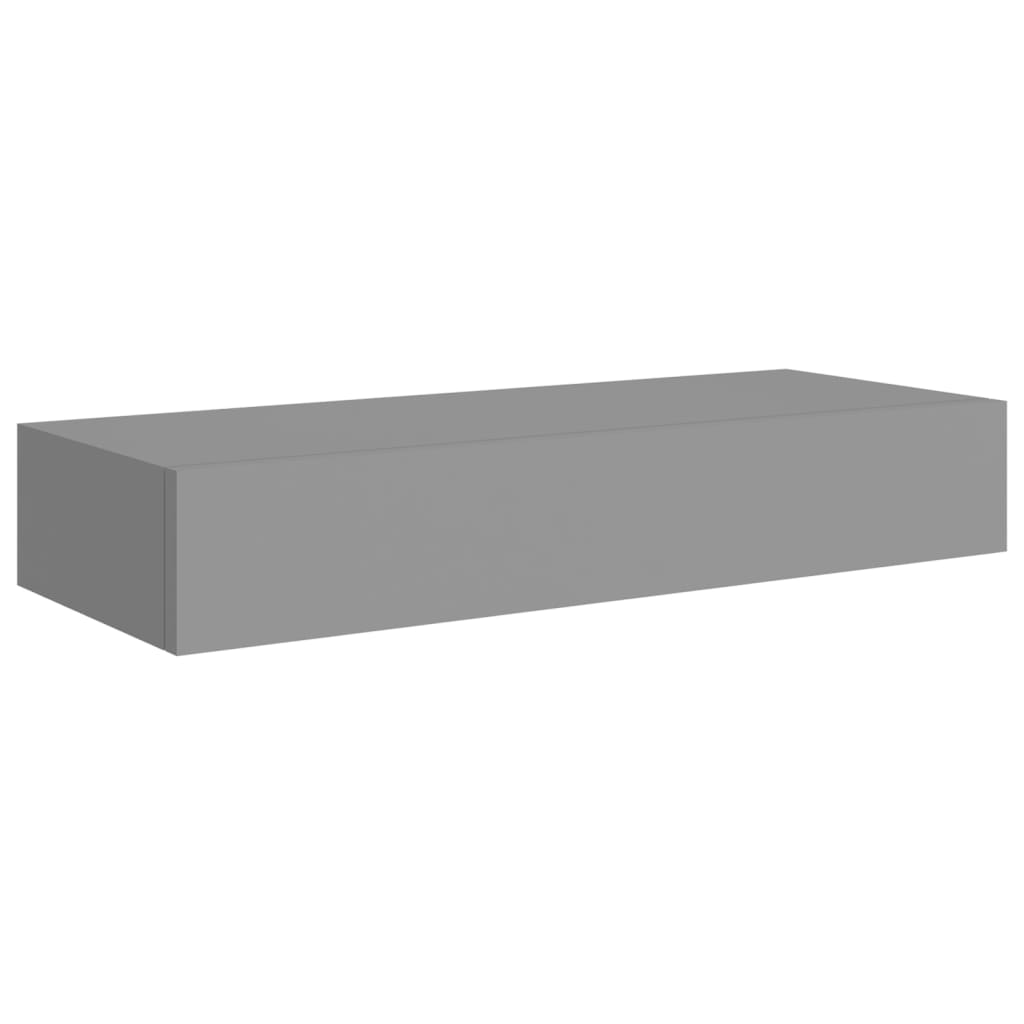  Väggmonterad låda grå 60x23,5x10 cm MDF