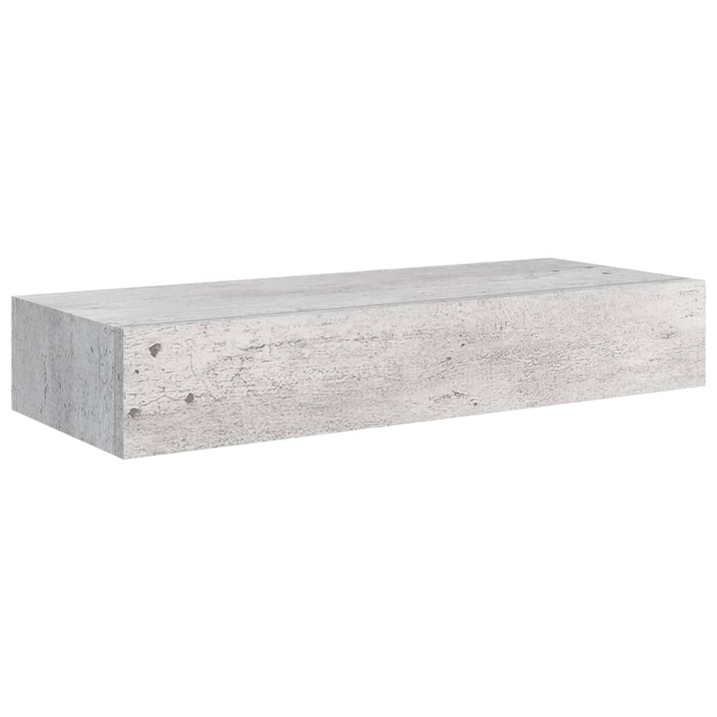  Väggmonterad låda betonggrå 60x23,5x10 cm MDF