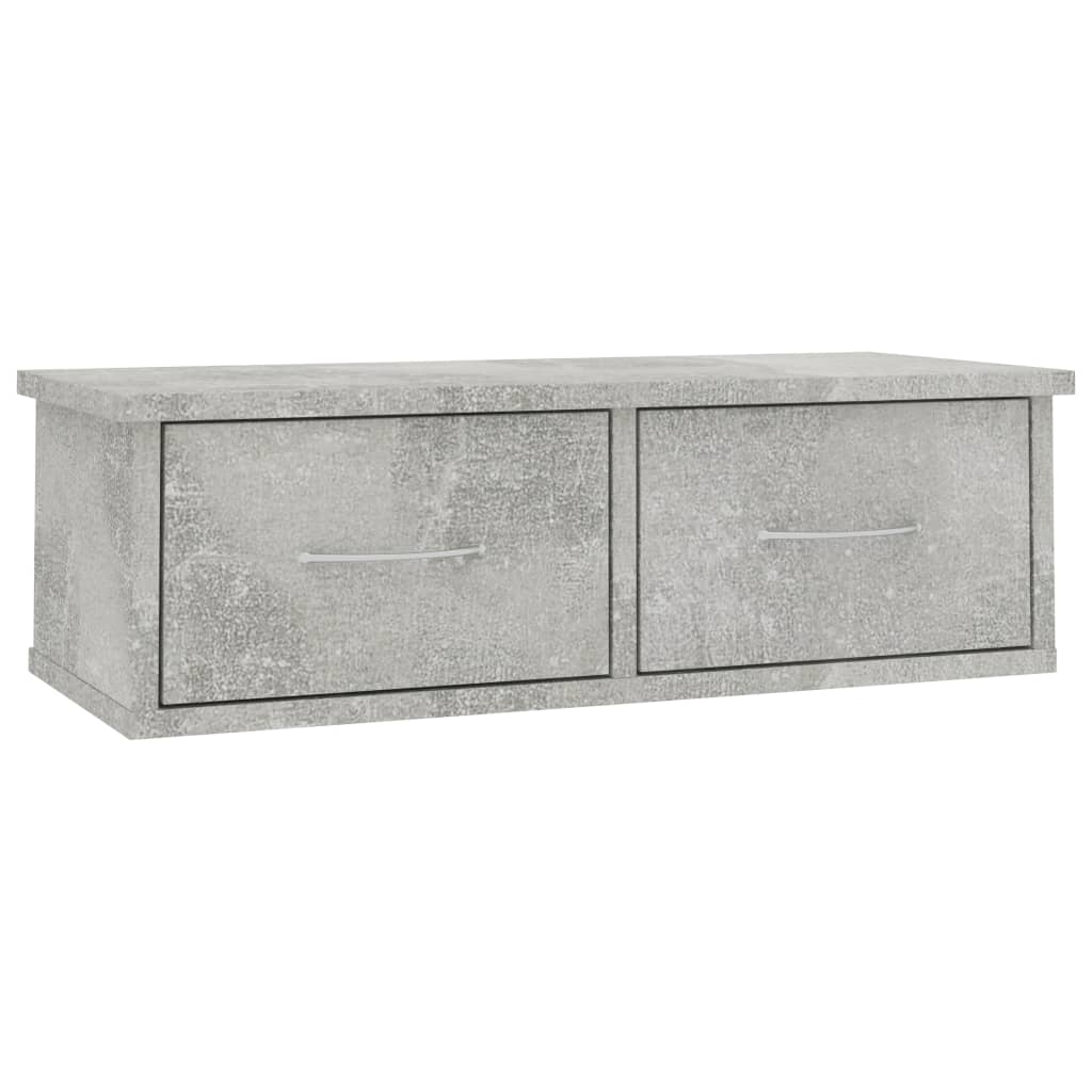  Väggmonterade lådor betonggrå 60x26x18,5 cm spånskiva