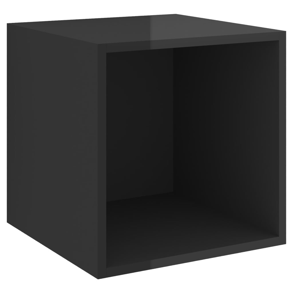 Väggskåp högglans svart 37x37x37 cm spånskiva