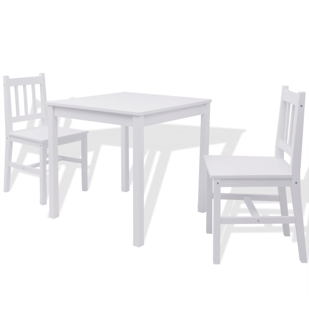  Matbord och stolar 3 delar furu vit