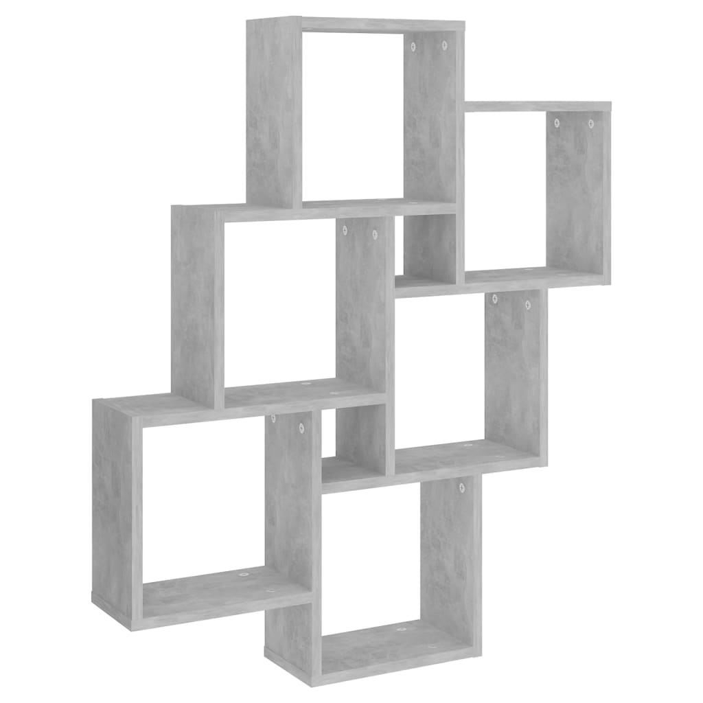  Vägghylla kubformad betonggrå 78x15x93 cm spånskiva