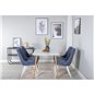 Polar Dining Table - 120*75*H75 - White / Oak, Velvet Deluxe Dining Chair - White Legs - Blue Fabric_4