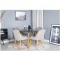 Plaza Round Dining Table - ø 100cm - Black / Oak, Plaza Dining Chair - Light Grey / Oak_4