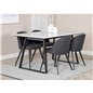 Estelle Dining Table 140*90 - White / Black, Velvet Dining Chiar  - Black legs- Black Fabric_4