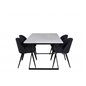 Estelle Dining Table 140*90 - White / Black, Velvet Dining Chiar  - Black legs- Black Fabric_4