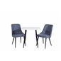 Polar dining table 75*75cm - White / black legs, Velvet Deluxe Dining Chair - Black Legs - Blue Fabric_2