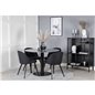 Estelle Rundt Spisebord ø106 H75 - Sort / Sort, Velvet Dining Chiar - Sorte ben- Sort Stof_4