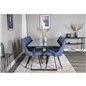 Estelle Spisebord 200 * 90 * H76 - Sort / Sort, Velvet Deluxe Spisebordsstol - Sorte Ben - Blue Stof_6