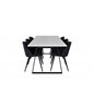 Estelle Dining Table 200*90*H76 - White / Black, Velvet Dining Chiar  - Black legs- Black Fabric_6