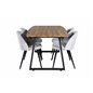 Inca Dining Table - 160/200*85*H75 - Oak / Black, Velvet Dining Chiar - Black legs - Light GreyFabric_4