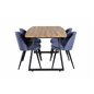 Inca Dining Table - 160/200*85*H75 - Oak / Black, Velvet Dining Chiar - Black legs - Blue Fabric_4