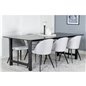 Count Dining Table - 220*100*H75 - Black / Black, Velvet Dining Chiar - Black legs - Light GreyFabric_6