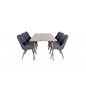 Polar Dining Table 180 cm - Walnut top - Walnut Legs, Velvet Deluxe Dining Chair - Black Legs - Black Fabric_6