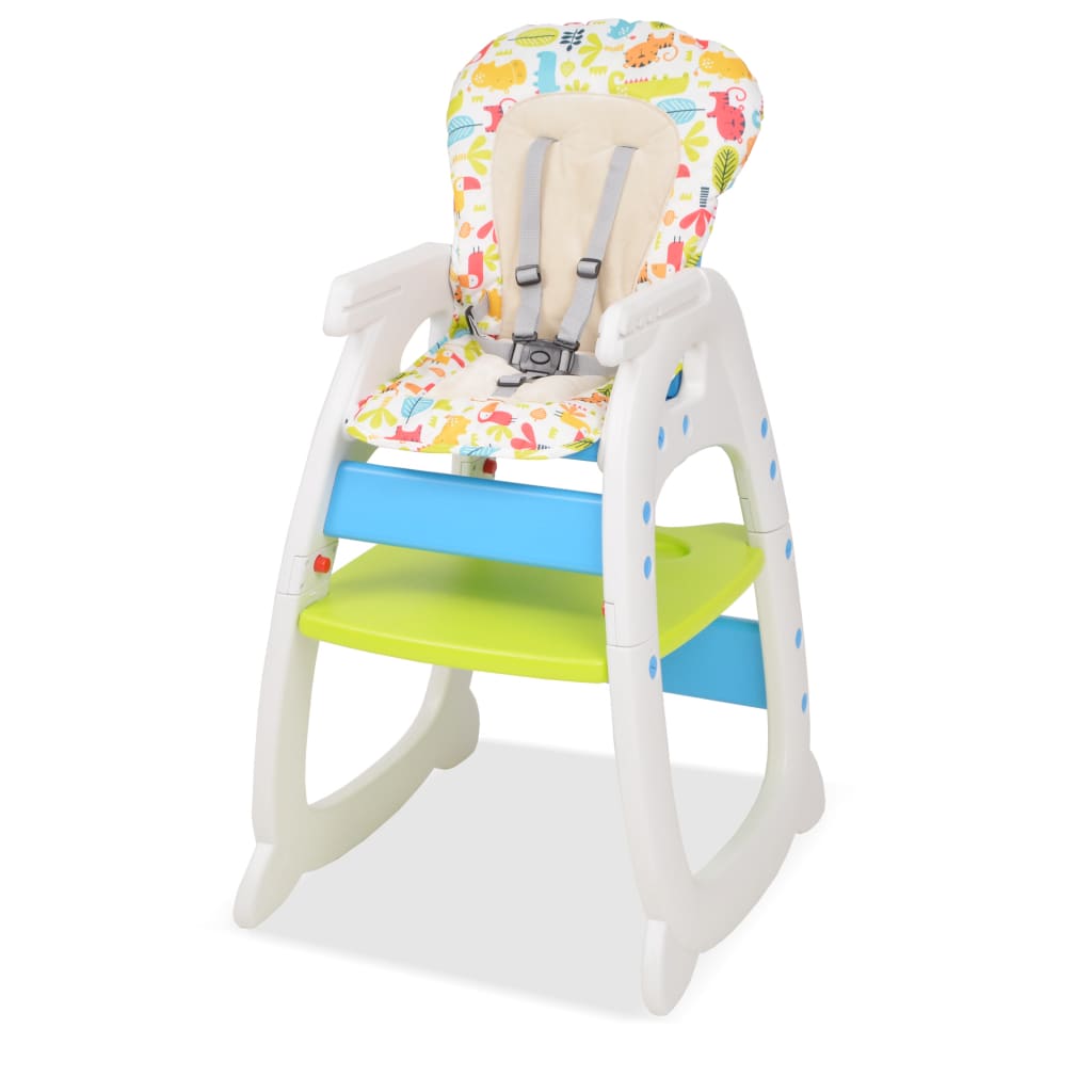  3-i-1 Konvertibel barnstol med bord blå och grön