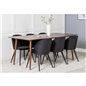 Polar Dining Table 180 cm - Walnut top - Walnut Legs, Velvet Dining Chair - Black / Black_6