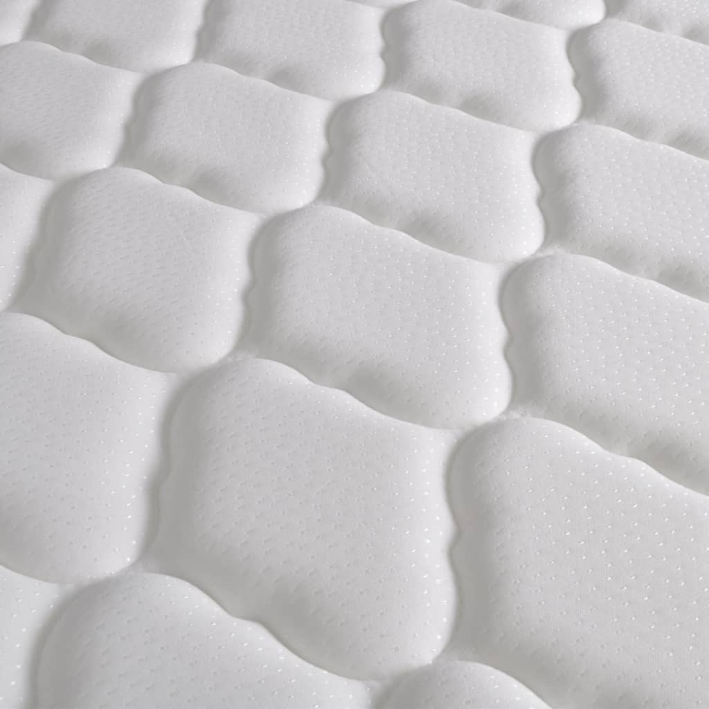 Säng med memoryskummadrass vit konstläder 180x200 cm