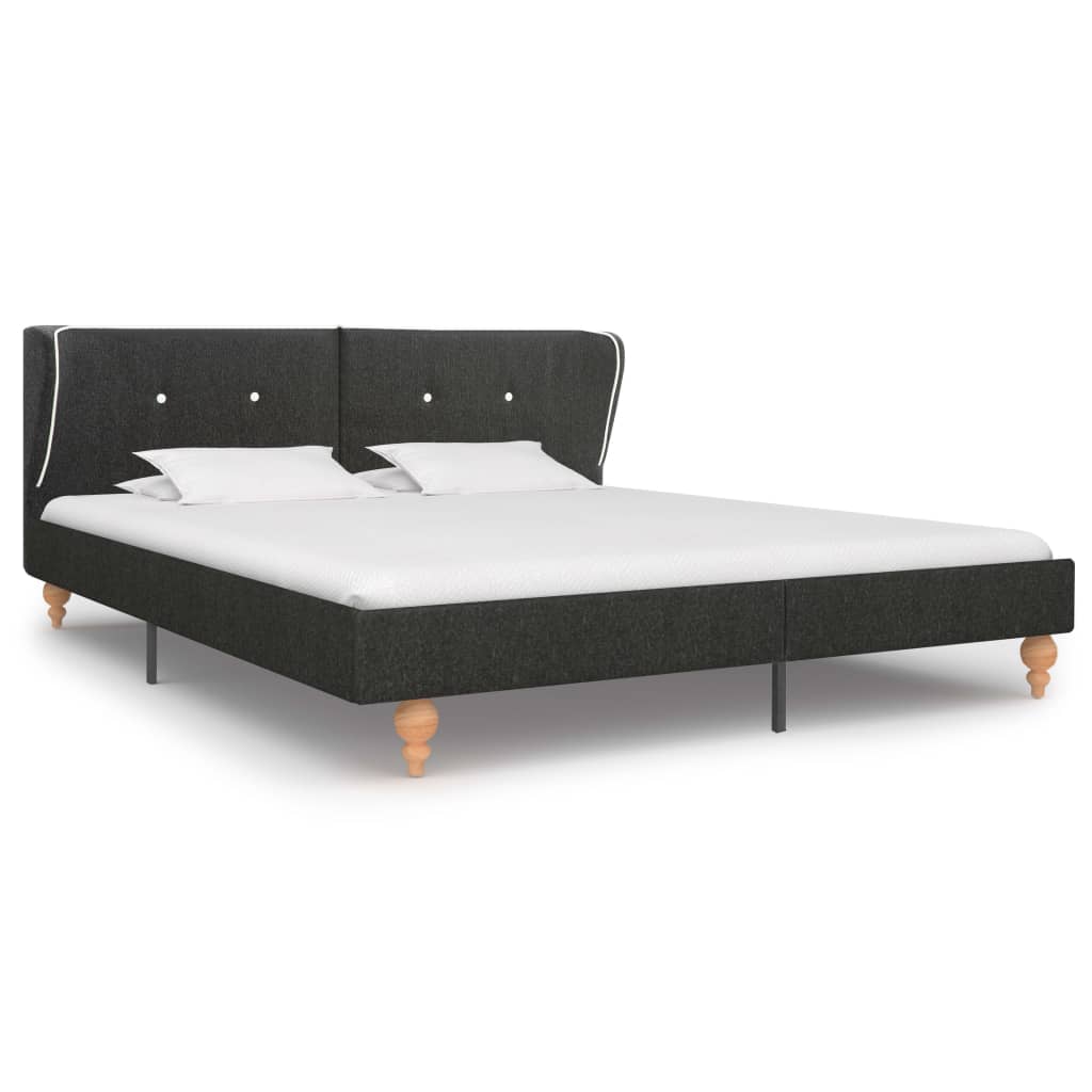  Säng med madrass mörkgrå säckväv 160x200 cm