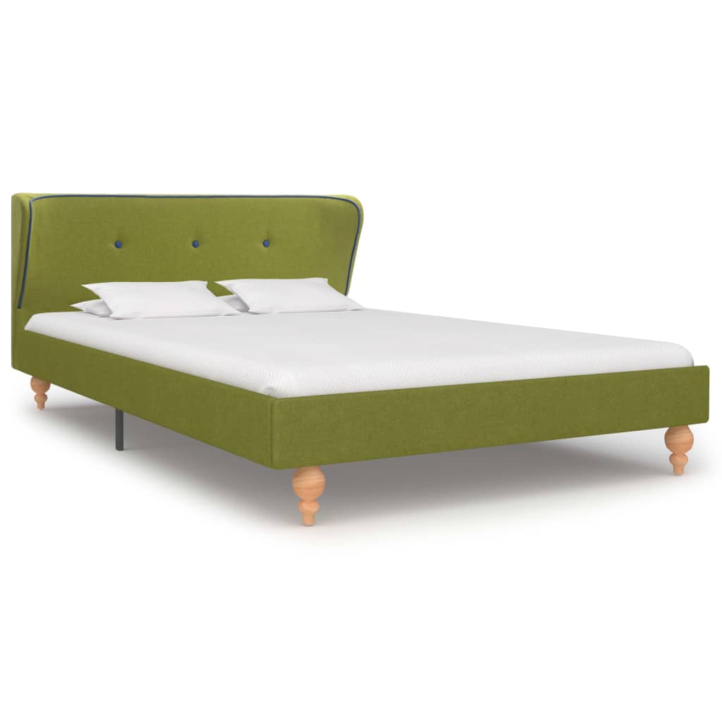  Säng med madrass grön tyg 120x200 cm