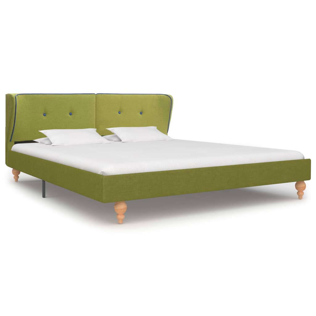  Säng med madrass grön tyg 180x200 cm