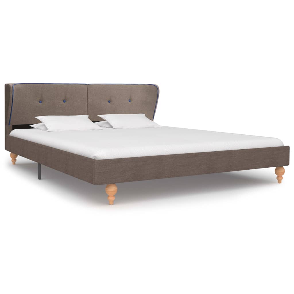  Säng med madrass taupe tyg 180x200 cm