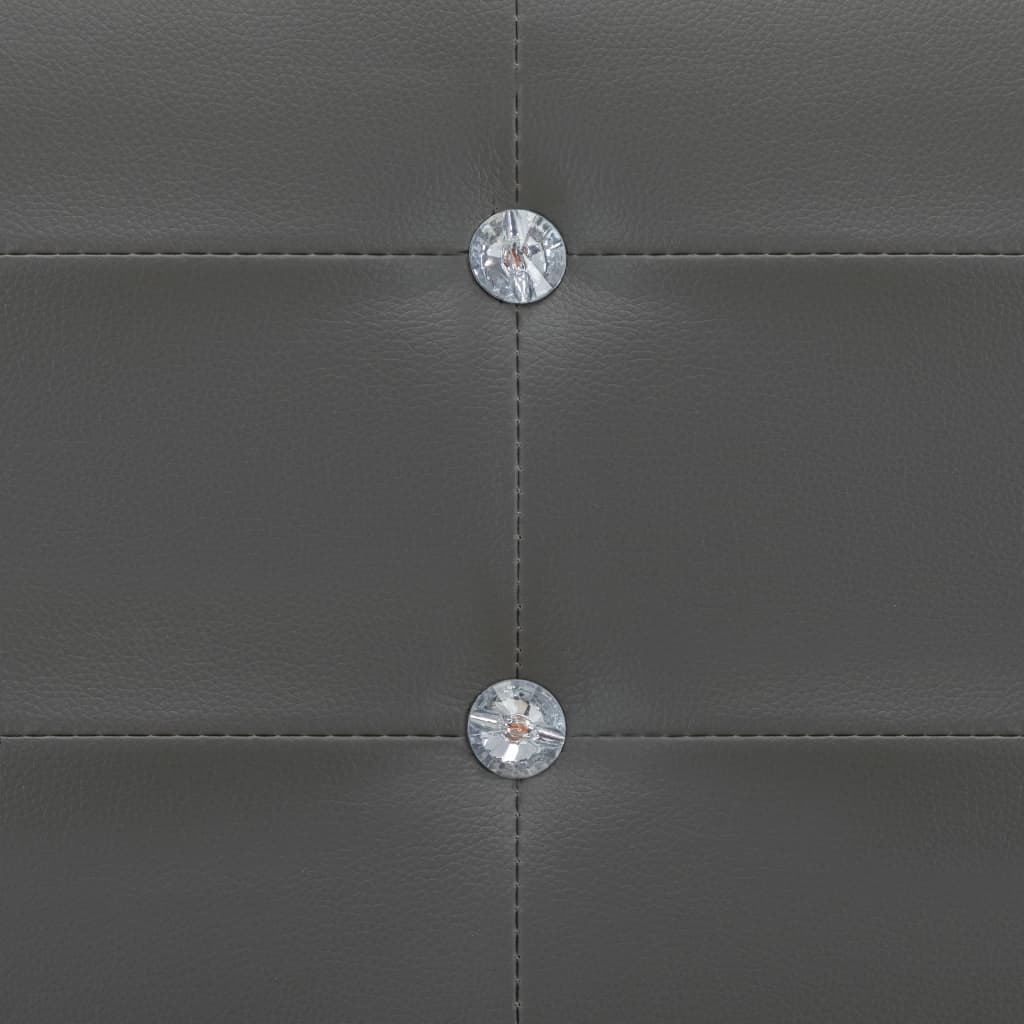  Sängram grå konstläder 90x200 cm