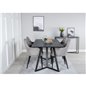 Marina Dining Table - Black top / Black Legs , Comfort Dining Chair - Grey / Black_4