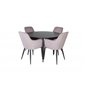 Dipp Dining Table - 115cm - Black Veneer / All black legs , Comfort Dining Chair - Pink / Black_4