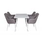 Polar Dining table 120 cm - White White, Comfort Dining Chair - Grey / White_4