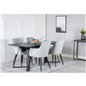 Marina Dining Table - Black top / Black Legs , Comfort Dining Chair - Grey / Black _4