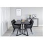 Marina Dining Table - Black top / Black Legs , Comfort Dining Chair - Black / Black_4