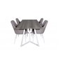 Marina Dining Table - Grey "oak" / White Legs , Comfort Dining Chair - Grey / White_4