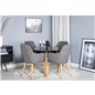 Plaza Round Dining Table - ø 100cm - Black / Oak, Comfort Dining Chair - Dark Grey / Oak_4