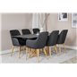 Piazza Dining Table - 180*90*75 - Spraystone / Oak, Comfort Dining Chair - Black / Oak_6