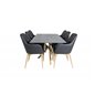 Piazza Dining Table - 180*90*75 - Spraystone / Oak, Comfort Dining Chair - Black / Oak_6