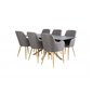 Piazza Dining Table - 180*90*75 - Spraystone / Oak, Comfort Dining Chair - Dark Grey / Oak_6