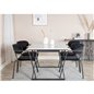 Estelle Dining Table 140*90 - White / Black, Arrow armchair - Black Legs - Black Velvet_4
