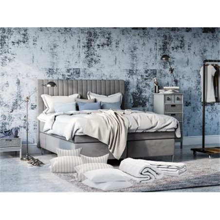 Tidö Velvet Continental Sänky Velvetissä 120x200 cm + Sänkypaketti sileällä sängynpäätyllä ja vuodevaatteilla
