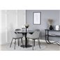 Estelle Round Dining Table ø106 H75 - Black / Black, Comfort Plastic Dining Chair - Black Legs - Grey Plastic_4