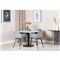 Estelle Round Dining Table ø106 H75 - White / Black, Comfort Plastic Dining Chair - Black Legs - Grey Plastic_4