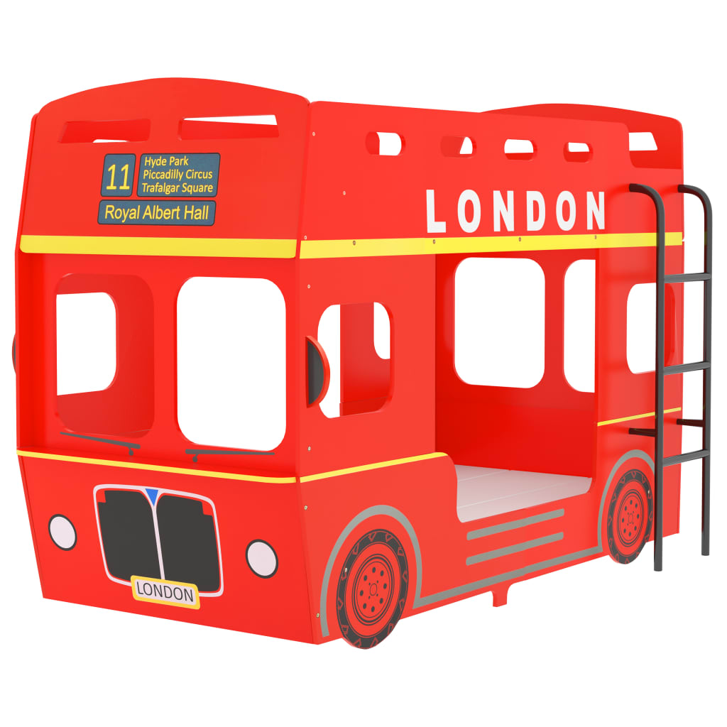  Våningssäng London Bus röd MDF 90x200 cm