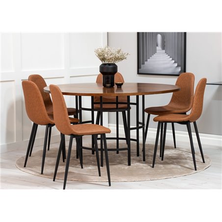 Copenhagen - Dining Table round - Brown / Black