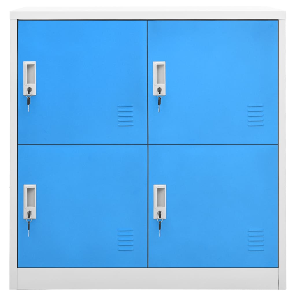  Förvaringsskåp ljusgrå och blå 90x45x92,5 cm stål