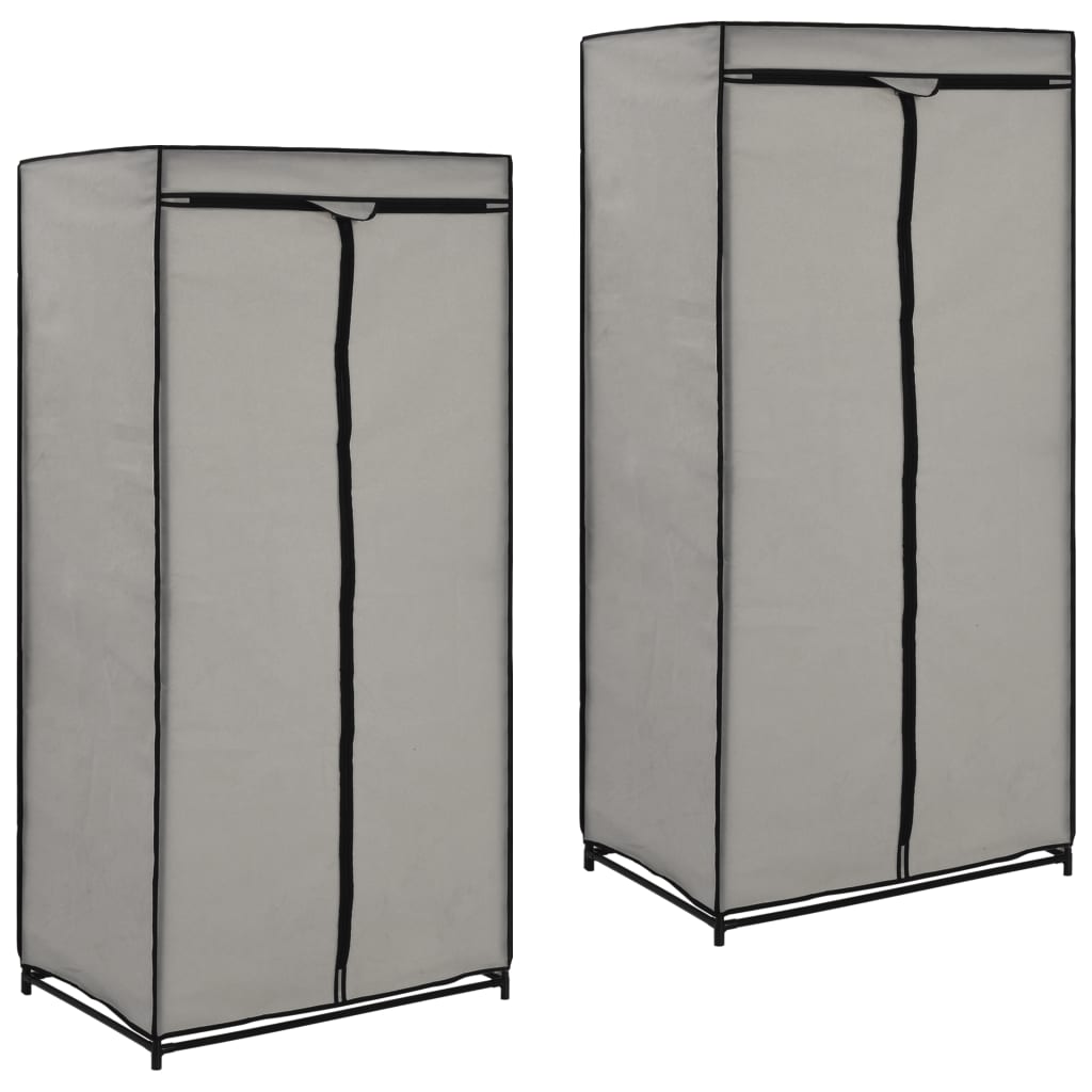  Garderober 2 st grå 75x50x160 cm