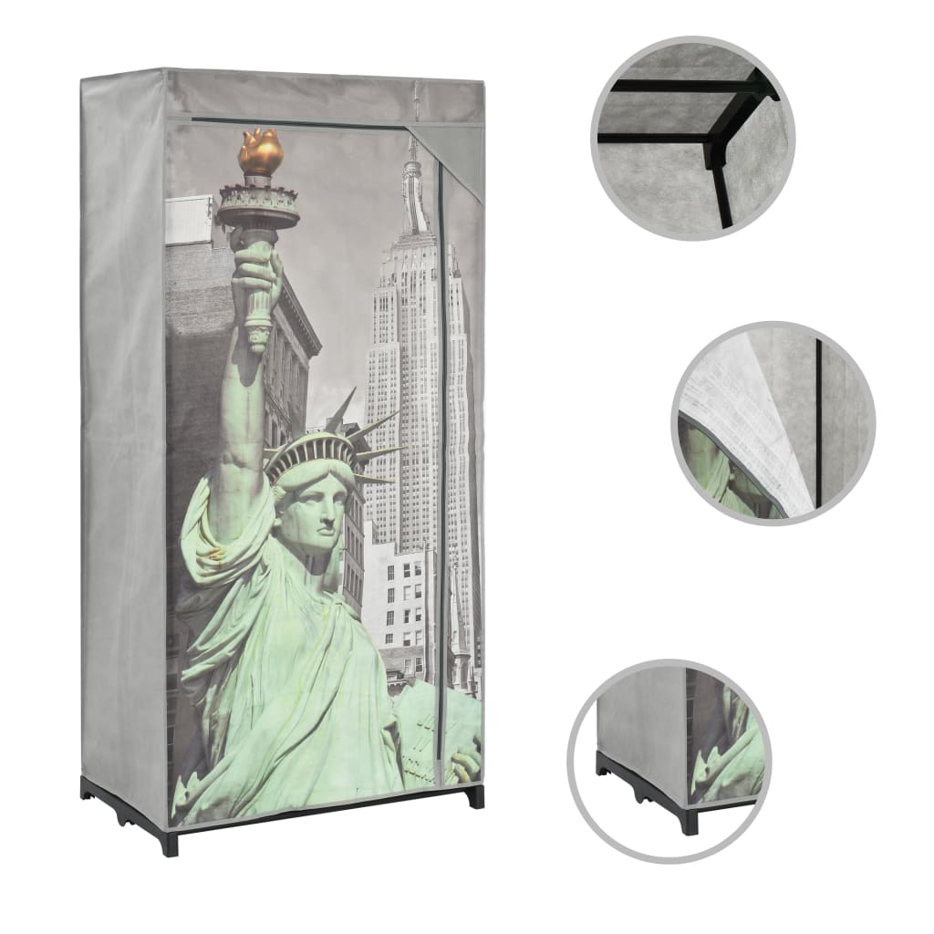  Garderob New York 75x45x160 cm tyg