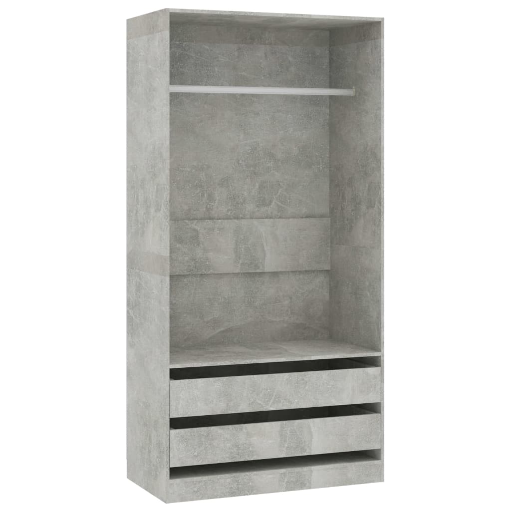  Garderob betonggrå 100x50x200 cm spånskiva