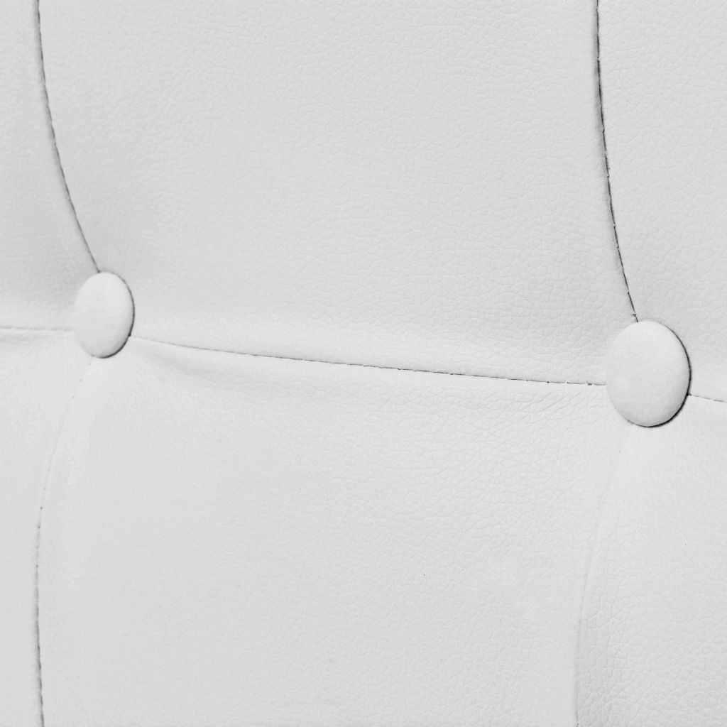  Soffa med armstöd 2-sits konstläder och stål vit